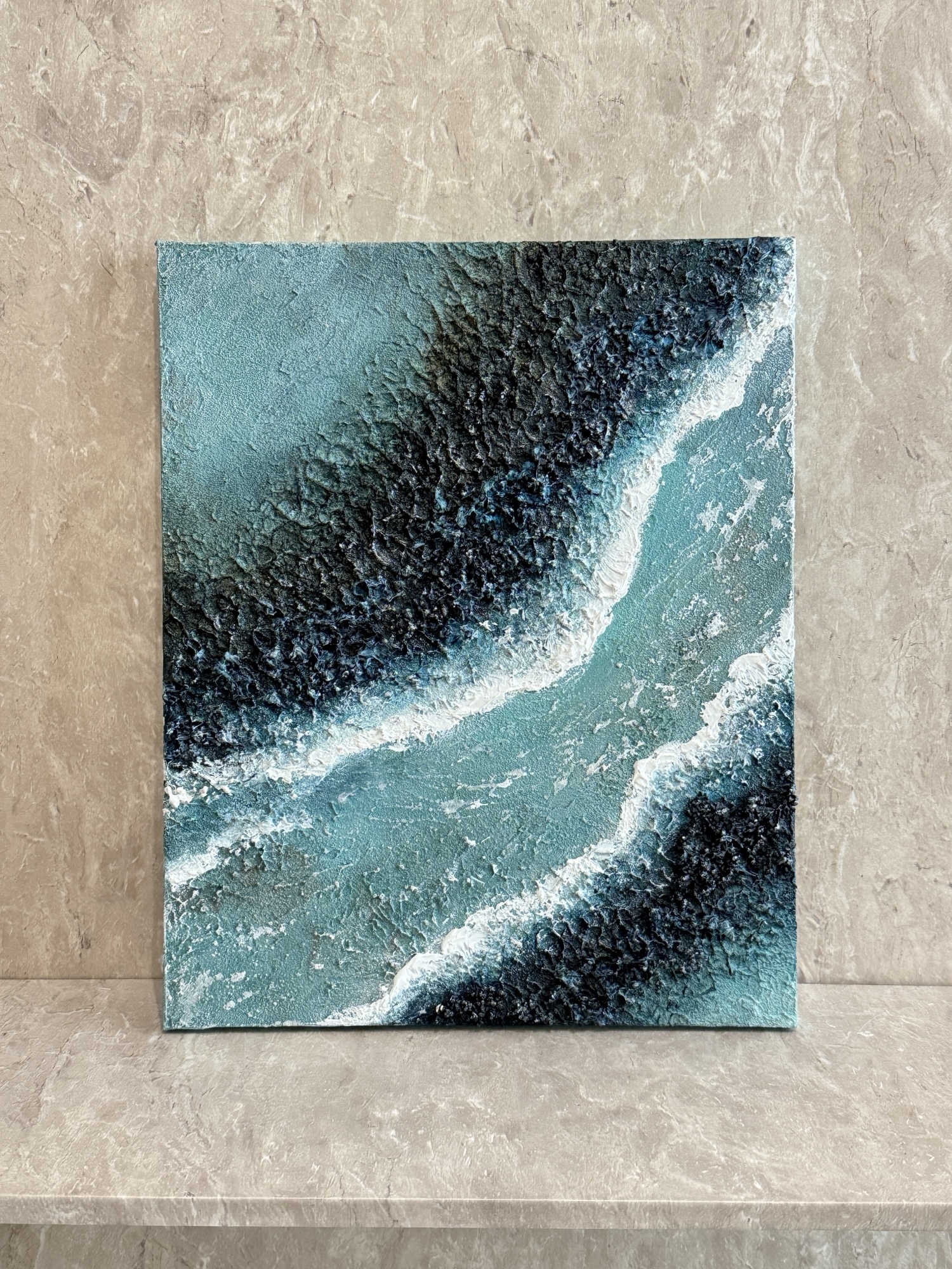 アクリル画 海と空の風景　テクスチャーアート アクリル画 海と空の風景 テクスチャーアート