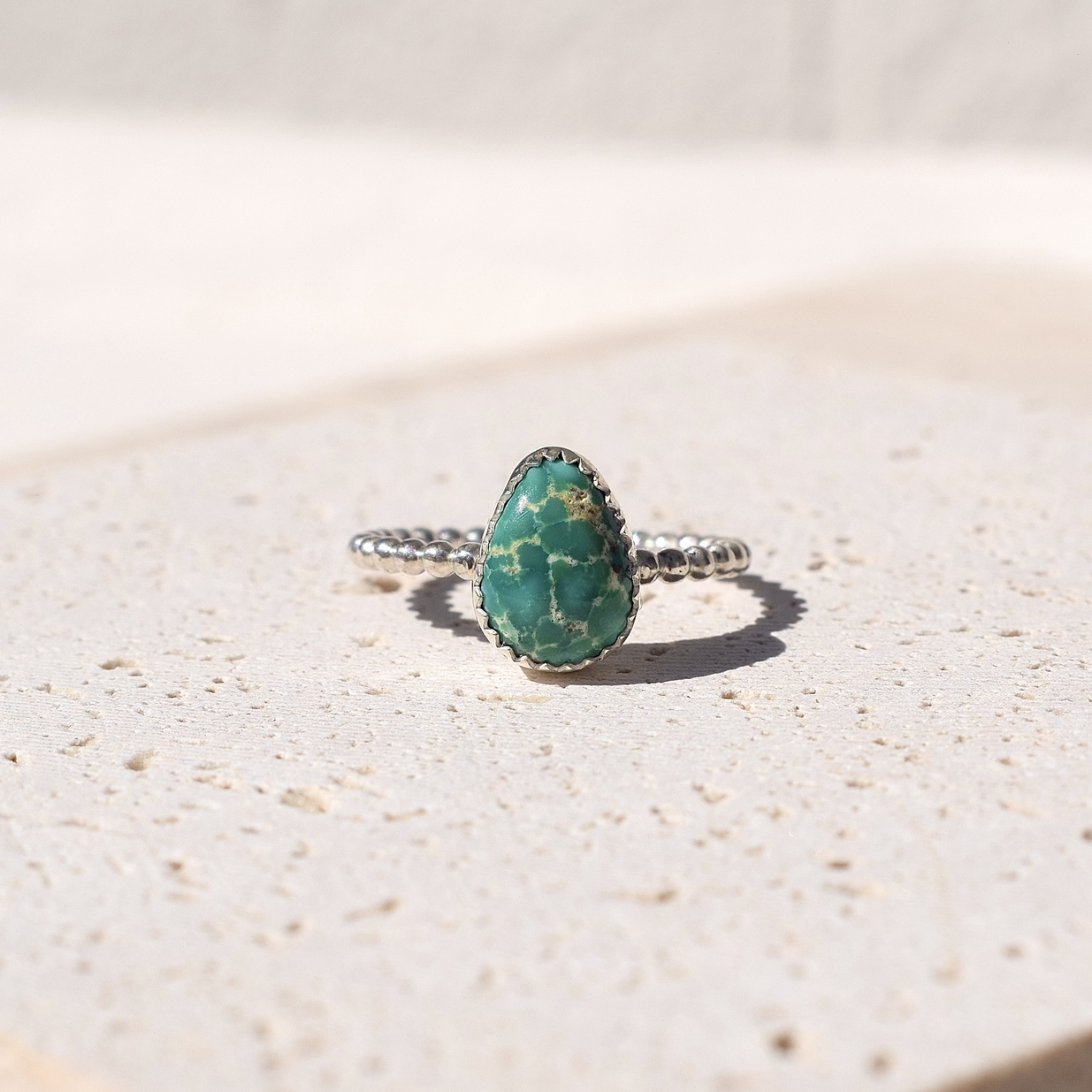 Emerald Valley turquoise silver ring/つぶつぶRing《silver925》