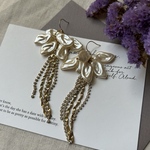 大人可愛い♡flower×ビジュータッセルのロングピアス