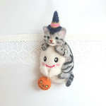 おばけに乗ってGO！ハロウィン猫☆アメショ