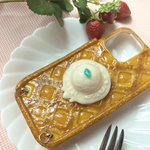 🌳森のアップルパイのスマホケース＊バニラアイスのスマホグリップ付き🍨＊