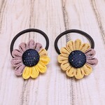 夏めくひまわり🌻つまみ細工 ヘアゴム 2本セット【た-6】Byべルフラワー