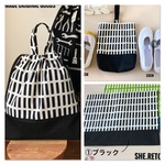 ◎kao・・さまオーダー品　モダンチェック・ブラック　体操服袋、上履き入れ、ランチョンマット