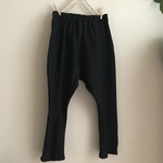 フレンチリネンバイオウォッシュ加工（黒）で作ったサルエルパンツ
