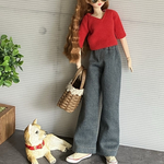 27㎝ドール洋服☆デニムワイドパンツ☆ドール服ドール洋服