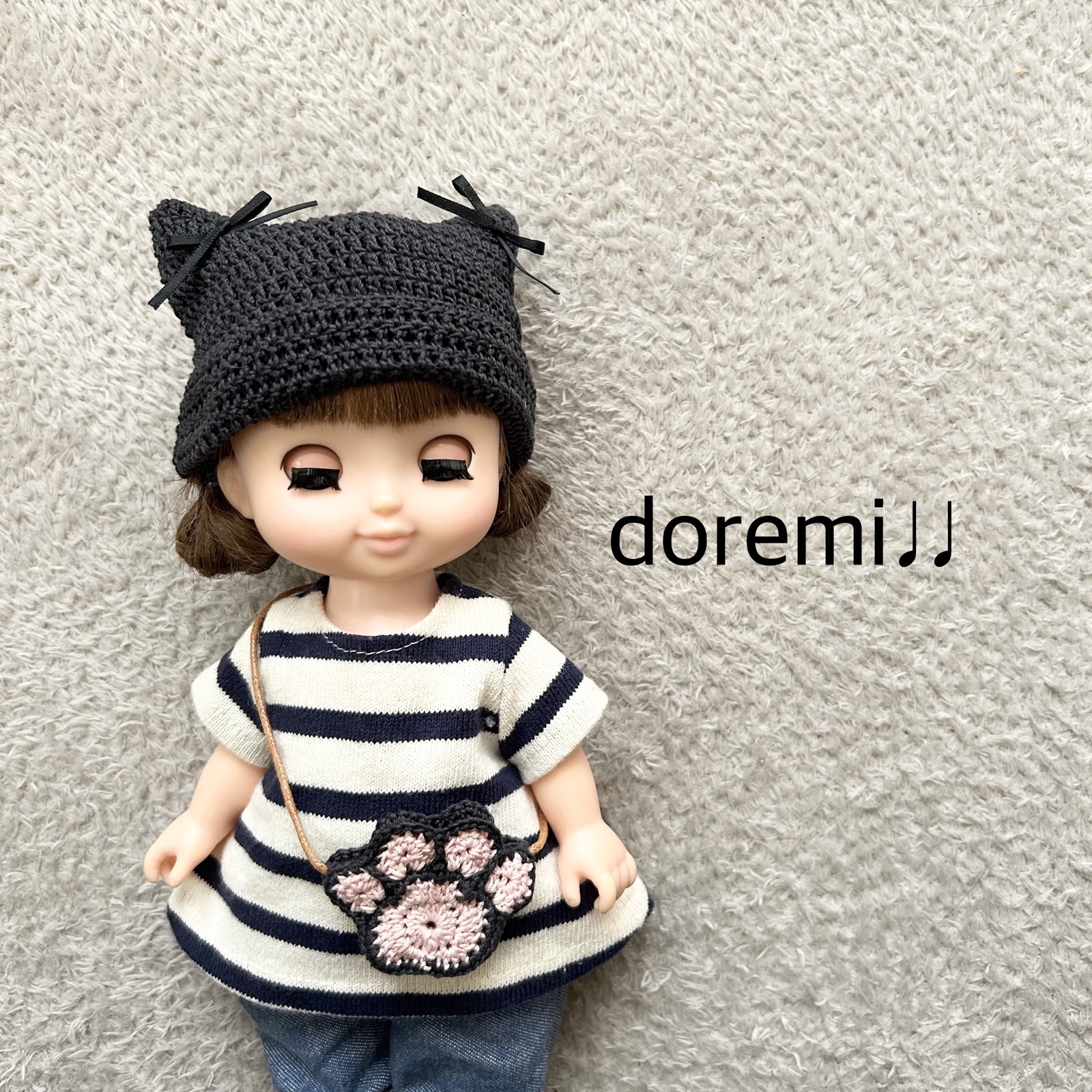 バブーシュカ マスタード ソランちゃん メルちゃん 帽子 - doremi