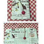 SALE英字新聞風ニャンコブックカバー
