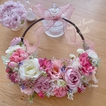 ピンクの花籠リース♡リースブーケ