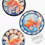 【海外素材4-29】  金魚 和柄 素材 シンプル素材 写真用紙 人物素材 ステッカー 人物ステッカー コラージュ