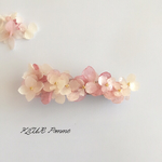 プリザーブド紫陽花の桃色バレッタ 