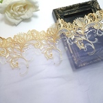 高品質❣  1m  ケミカルレース端付き 花柄 刺繡  チュールレース  はぎれ  ハンドメイド 手芸 