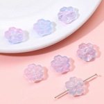 桜 花 ガラスビーズ クリアブルーピンク 5個入り