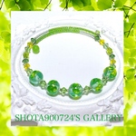 ［再販4］輝く草原を花束にして💐　シングル　ワイヤー　ブレスレット　#螢硝子　#ホタルガラス