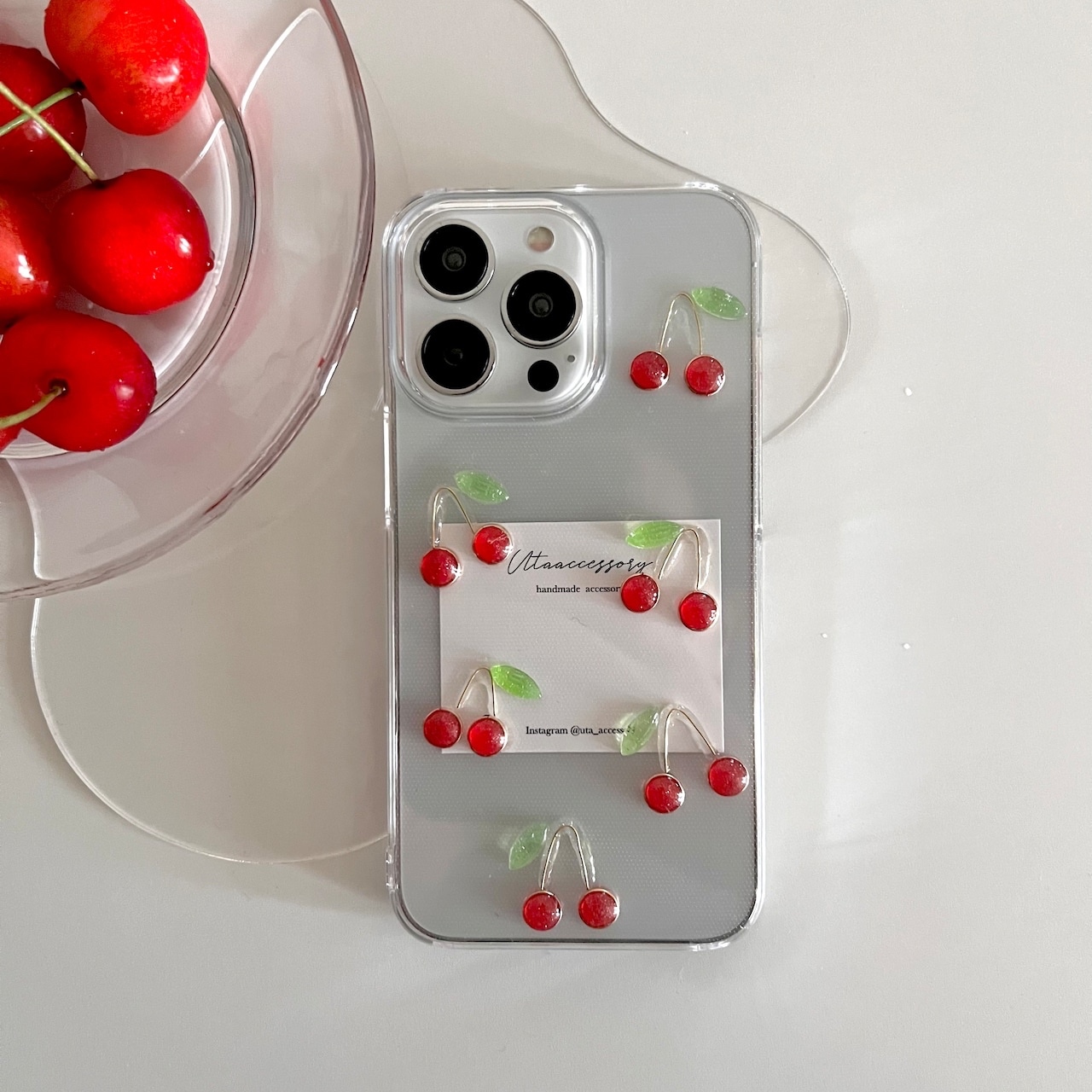 さくらんぼケース【iPhone全機種対応】【ショルダーケース対応】iPhone14iPhone16iPhone15