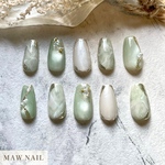 No6ジュエルネイル（ミントグリーン/マグネットネイル/ニュアンスネイル/ブライダルネイル）