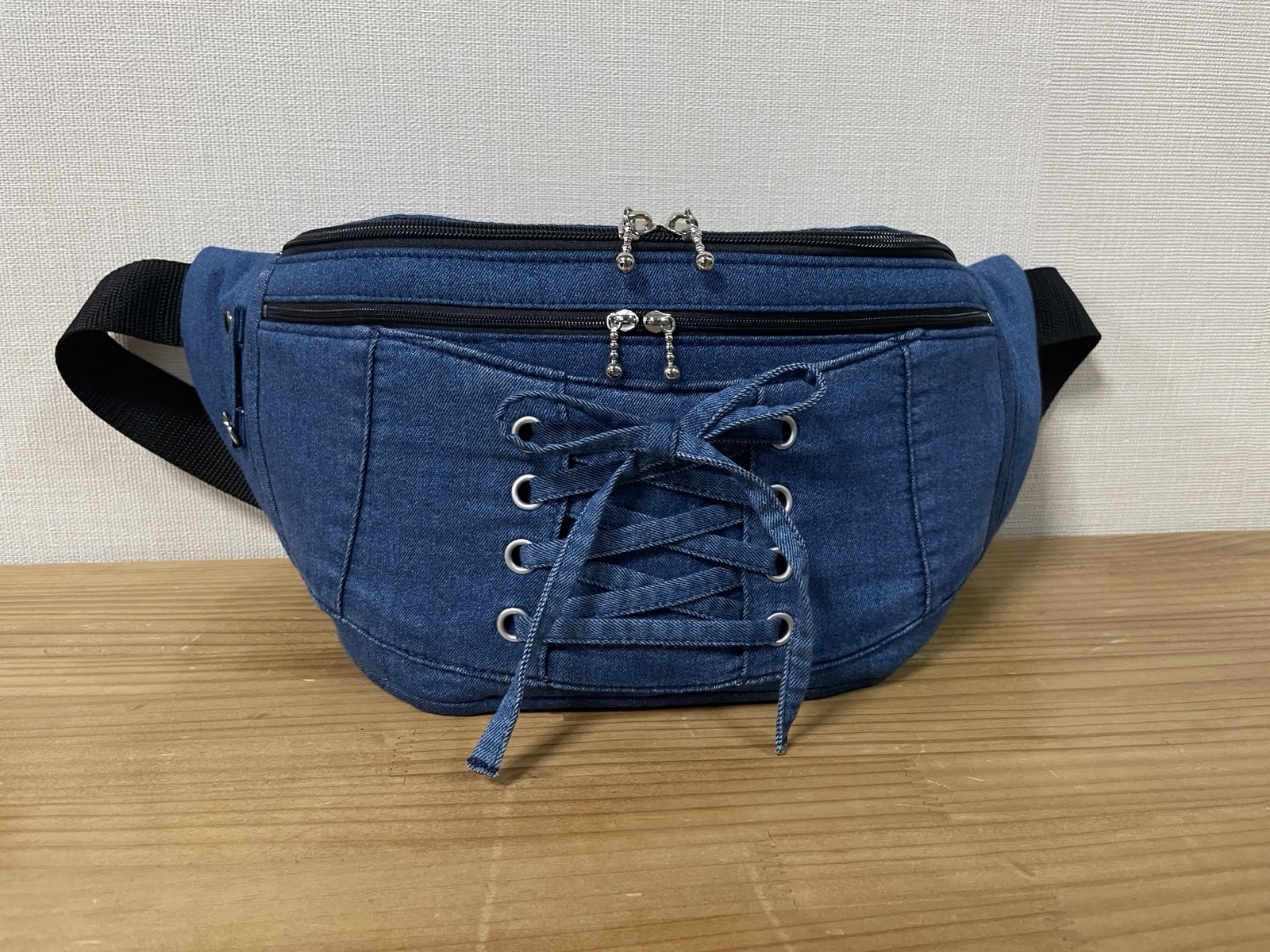 ハンドメイド デニムリメイク ウエストポーチ ボディバック