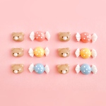 🌟new🌟【受注制作】キャンディくまのピアス／イヤリング スイーツ テディベア 動物