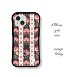 花柄91  グリップケース iPhone16 iPhone15 iPhone14 iPhone13 iPhone12 iPhone11 iPhoneSE2  iPhoneSE3