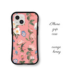 花柄96  グリップケース iPhone17  iPhone16 iPhone15 iPhoneSE  iPhoneAir