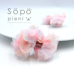 紫陽花  ペット用  チュールリボン バレッタ【Tulle PINK】１個