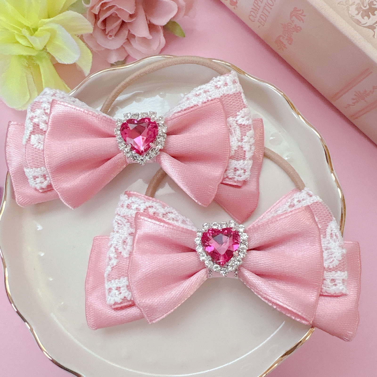 キャンディ♡ チュールリボン ツイン♡ ハンドメイド リボン ヘアゴム