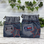 【完成品】消臭マナーポーチ　リユースデニム　ヒッコリーネイビー Ｍ