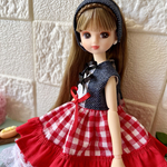 リカちゃん 服　ワンピースとヘアバンド　ハンドメイド　ドール服