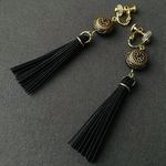 水引タッセルとデザインビーズのイヤリング