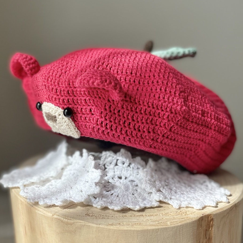 受注製作・送料無料】もりのくまちゃんベレー帽 くま ベレー帽