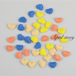 8枚セット／色選び or 各色2枚／ポップカラーのミニハート刺繍ワッペン💛💙🧡🤎（縫い付けタイプ）