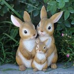 置物 オブジェ ３匹家族 ウサギ ラビット 兎 オーナメント ガーデン オブジェ インテリア マスコット 可愛い 玄関 北欧