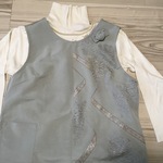 銀ねず色の着物ベストA(手さげ付き、柄なし)