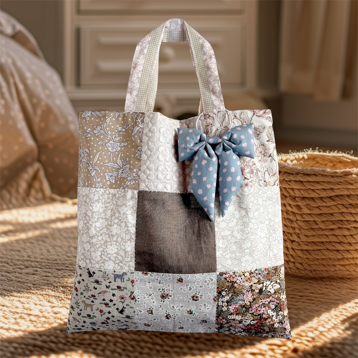 リバティプリントのバッグ キットのみ おしゃれなパッチワーク 使用
