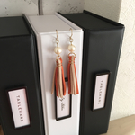 °✴︎再販✴︎°タッセルピアス【オレンジ&グレージュ】