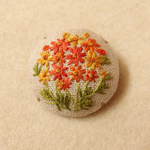 黄花コスモス刺繍ブローチ