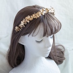 特集掲載　本物の紫陽花 2wayカチューシャ　ヘッドドレス　No.1ゴールドカチューシャ紫陽花×かすみ草　バックカチューシャ　花冠　ウェディング　卒業式　結婚式　成人式