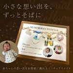 ベビー服　リメイク　メモリアルフォトフレーム　メモリアルボード　出産祝い　赤ちゃんの頃の思い出　記念品　思い出の整理　ベビー服ミニチュア　赤ちゃんメモリアル　成長の記録　ナチュラルインテリア