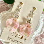 お花とファルファーレのシャラシャラ耳飾り  ※金具選択可 ピアス イヤリング