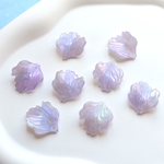 新作★マーメイド　 魚の尾びれ　花びら　樹脂パーツ　チャーム　パープルレインボーグラデーション