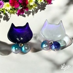 【受注生産】黒猫と白猫の輪舞曲 アシンメトリーピアス