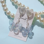 heart×blue butterfly /ピアス イヤリング