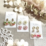 ⑬数量限定 送料無料 高品質 ドライフラワー  ピアス/イヤリング 4点set 春夏アクセサリー お花 カラフル 可愛い アレルギー対応