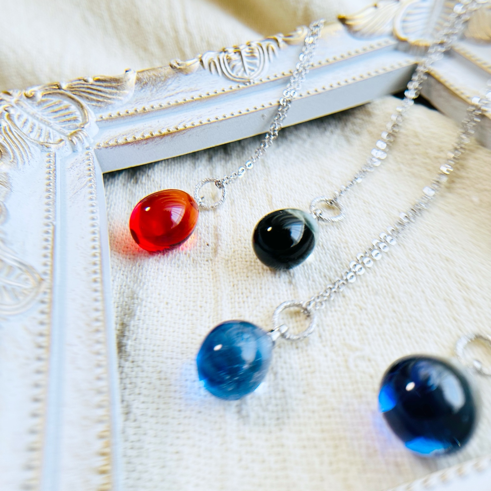 再販】しずくのトンボ玉のネックレス - 七色蝶々 GALLERY | minne