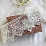 1m単位 ロココ調 美しい 花 フラワー 刺繍 チュールレース アイボリー TL240401-C1 ハンドメイド 手芸 素材