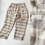 naturalボーダーlinen＊ストレートパンツ