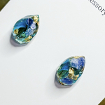 #琉球ガラスとラピスラズリのイヤリング