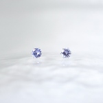 【タンザナイトのお守りピアス】 4mm / 青紫 /天然石 / サージカルステンレス / つけっぱなしOK