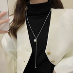 パール ネックレス ラリエット ロング Y字 アクセ 上品　シルバー　ゴールド