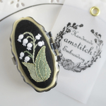 《受注制作》【すずらんの刺繍ケース】ブラック