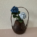 ちりめん細工:紫陽花(青系)